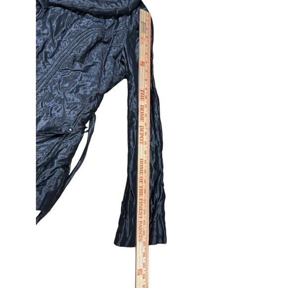 "CACHE" Silver Metallic Dress Coat VTG SZ M Belted 80's Girl's Night Out Club - Picture 5 of 16